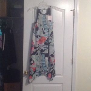 LC Laura Conrad Halter Slip Dress, Tropical Leaves